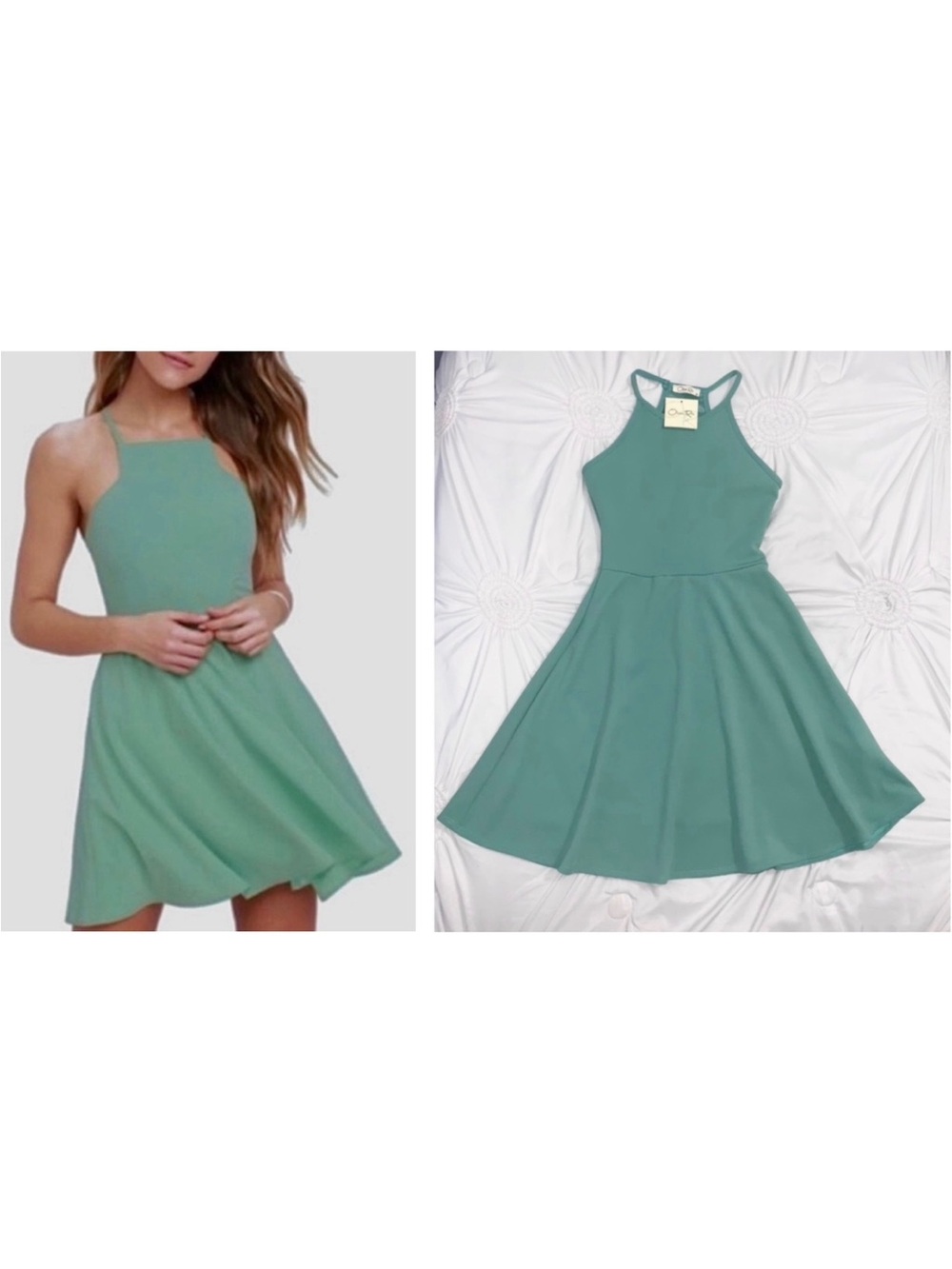 👗 (NWT) Stretchy Mint High-Neck Cocktail Dress